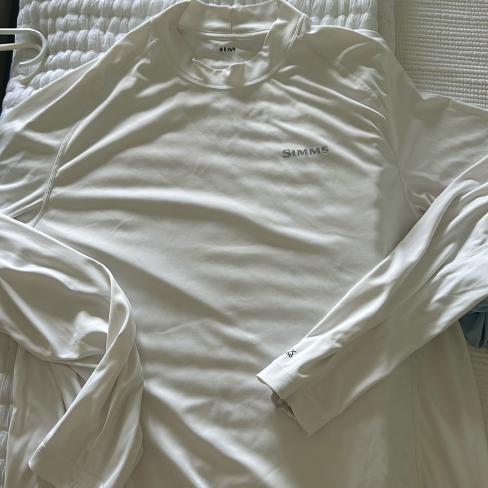 SIMMs L/S sun shirt white with red lettering